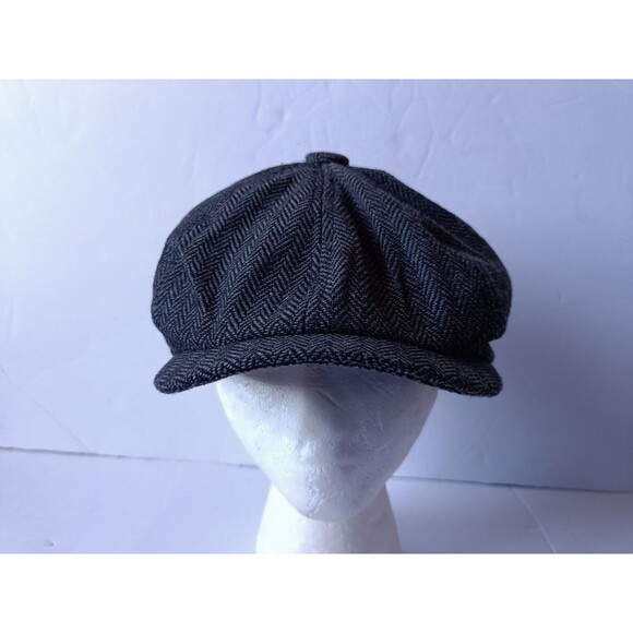 Newsboy Hat Flat Cap Driver Herringbone Tweed Plain Wool Adjustable Stretch - Picture 1 of 7